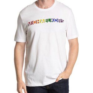 NWT Michael Kors Multi-color Rainbow Logo Print T-Shirt